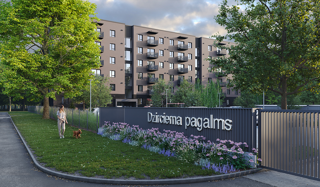 Jaunais Bonava dzīvojamais projekts “Dzirciema pagalms” Rīgā, Dzirciemā, Mazajā Stacijas ielā 3 – ar zaļu, labiekārtotu vidi un iedzīvotājiem draudzīgu pagalmu.