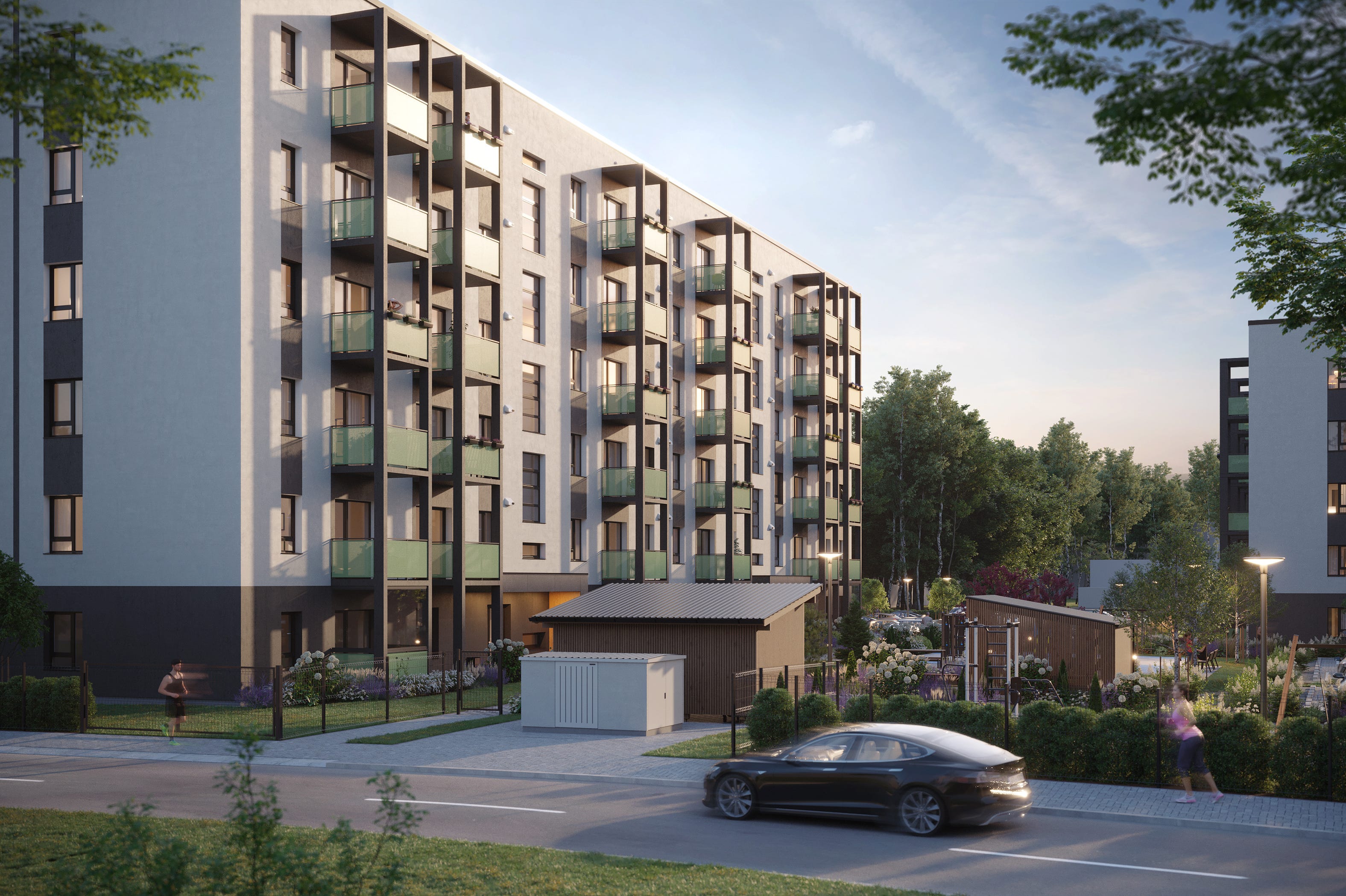 Bonava jaunais projekts - sešstāvu dzīvojamā māja projektā "Blūmendāles mājas" Ķengaragā, Prūšu ielā 1I